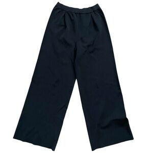 Zara Womens Wide Leg Knit Sweater Pants Medium Ivory High Rise Ankle Stretch